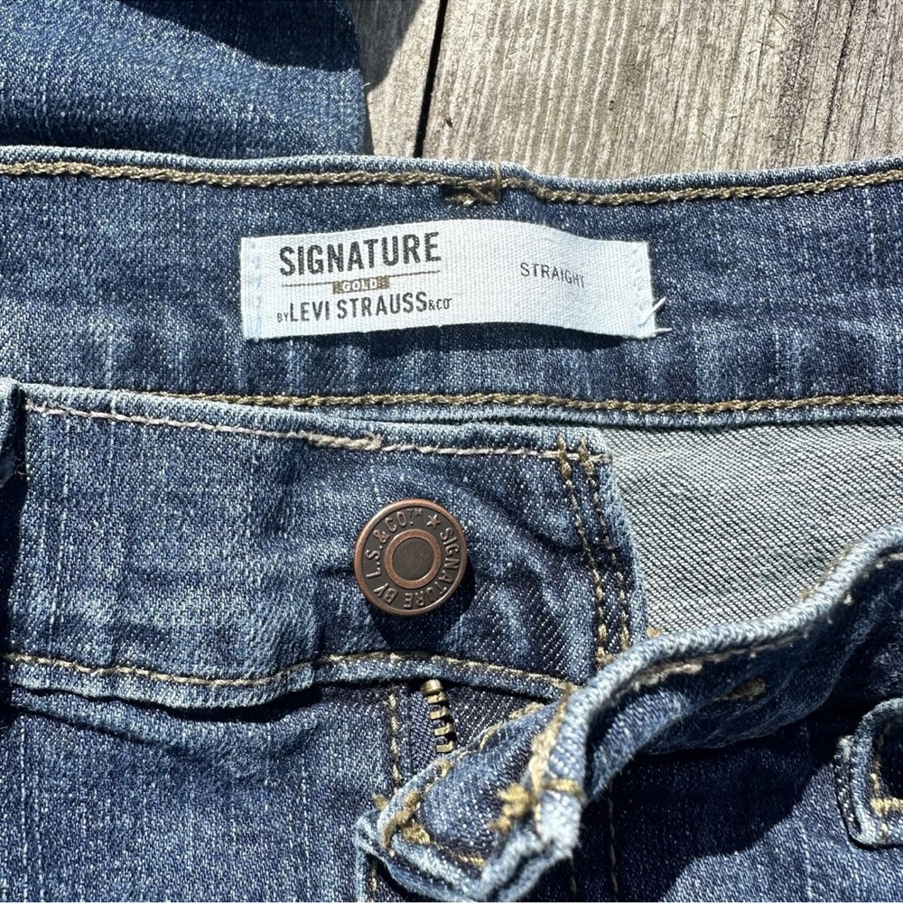 Levi’s Signature Gold Straight Leg Boy's Jeans Size 16 R Adjustable Waist - Picture 4 of 7